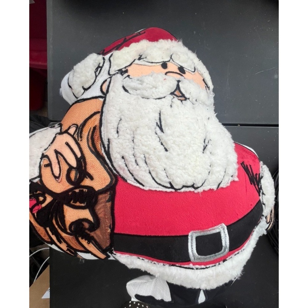 Textured Santa Decorative 18" Pillow Christmas Festive Modern Classic Preppy